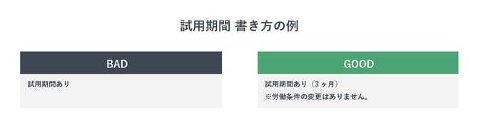 募集要項における試用期間の書き方