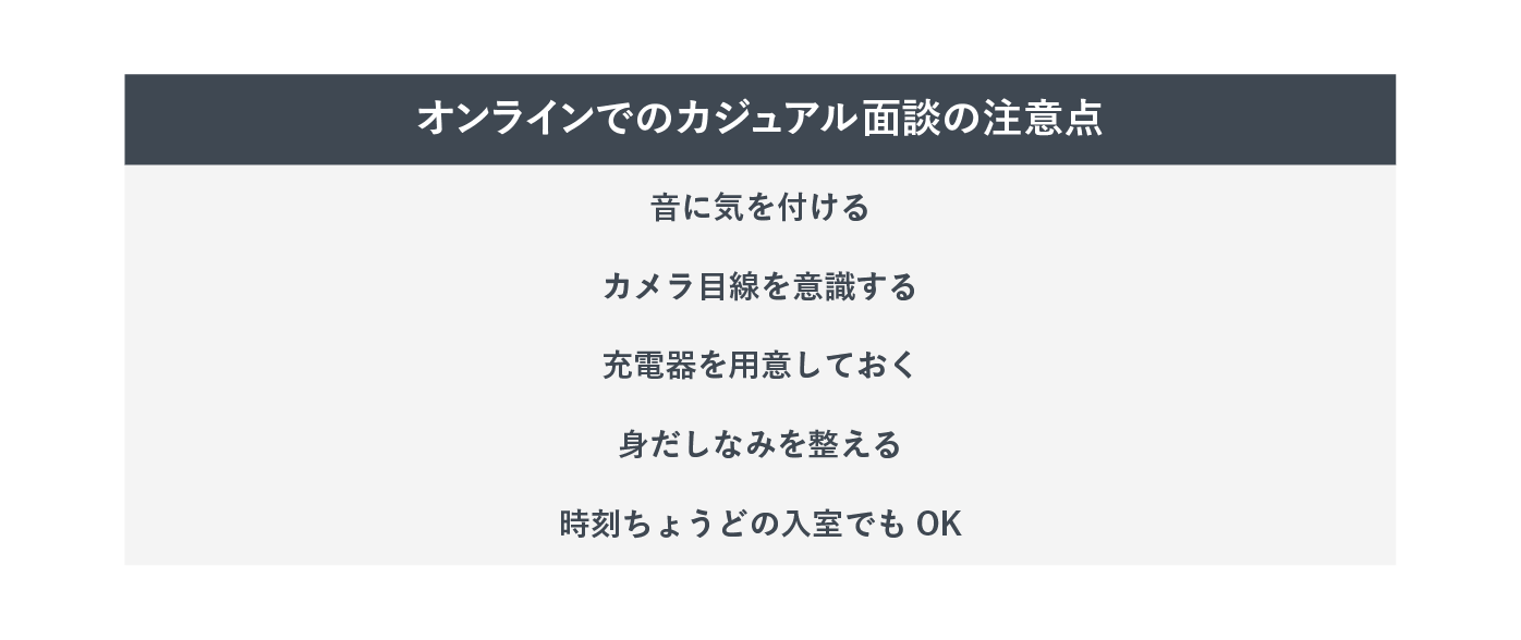 オンラインでのカジュアル面談の注意点