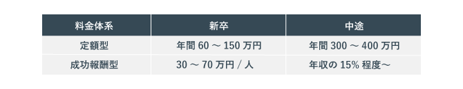 ダイレクトリクルーティングの料金体系-1