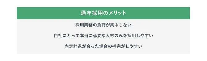 通年採用のメリット