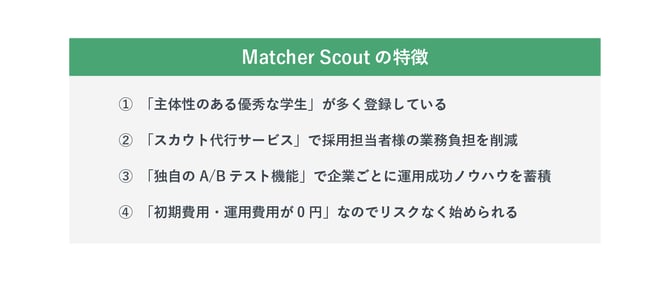 matcher scoutの特徴